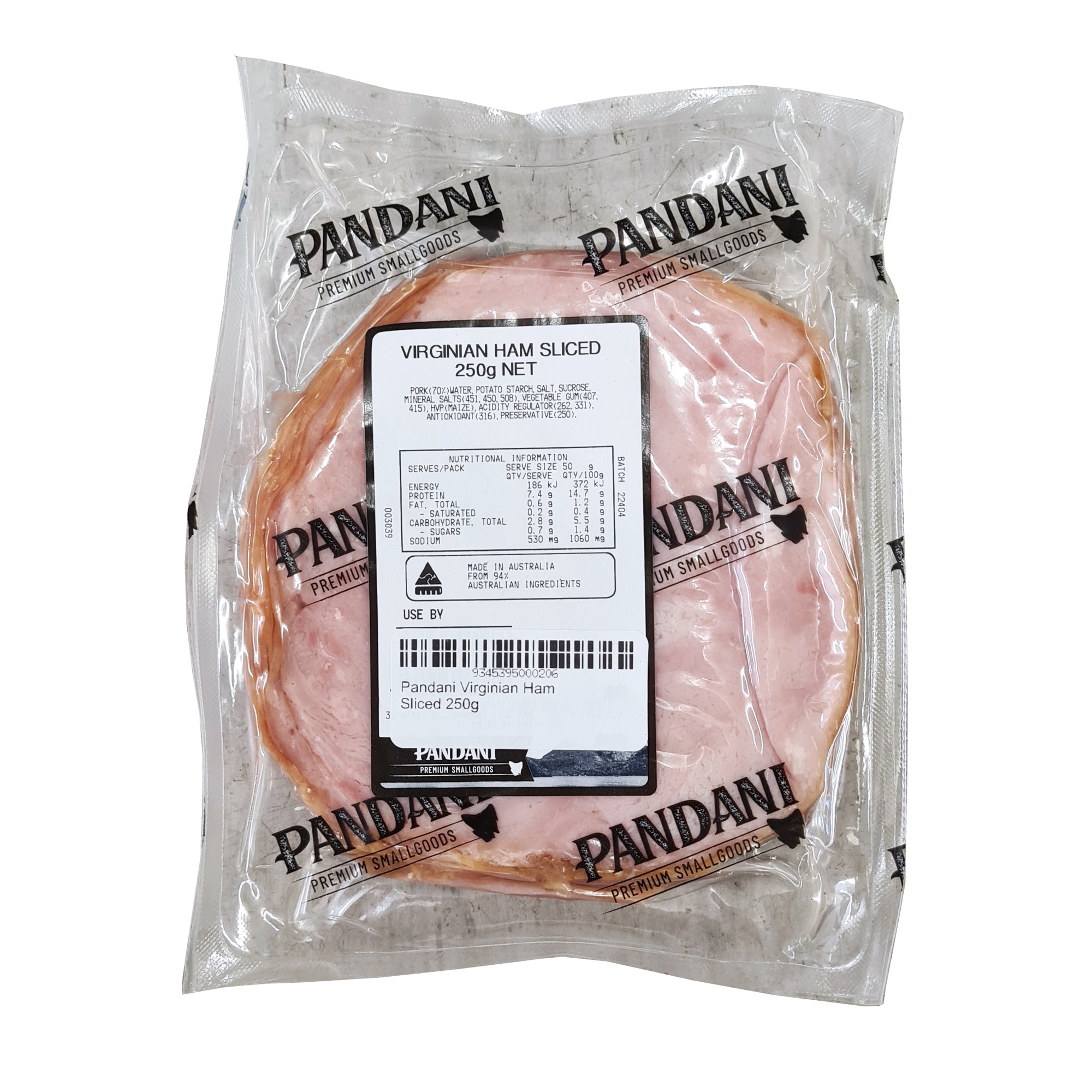 Pandani Virginian Ham Sliced 250g
