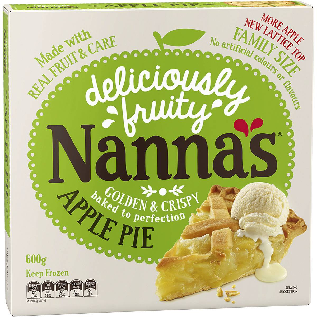 Nanna's Family Size Apple Pie 600g