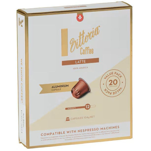 Vittoria Latte Nespresso Compatible Coffee Capsules 10pk