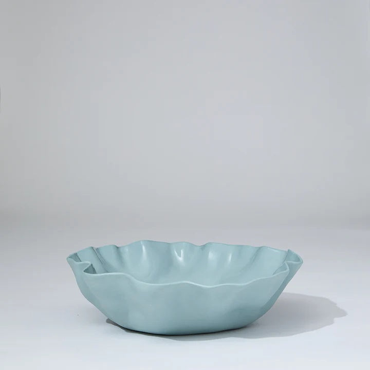 Ruffle Bowl Light Blue - L