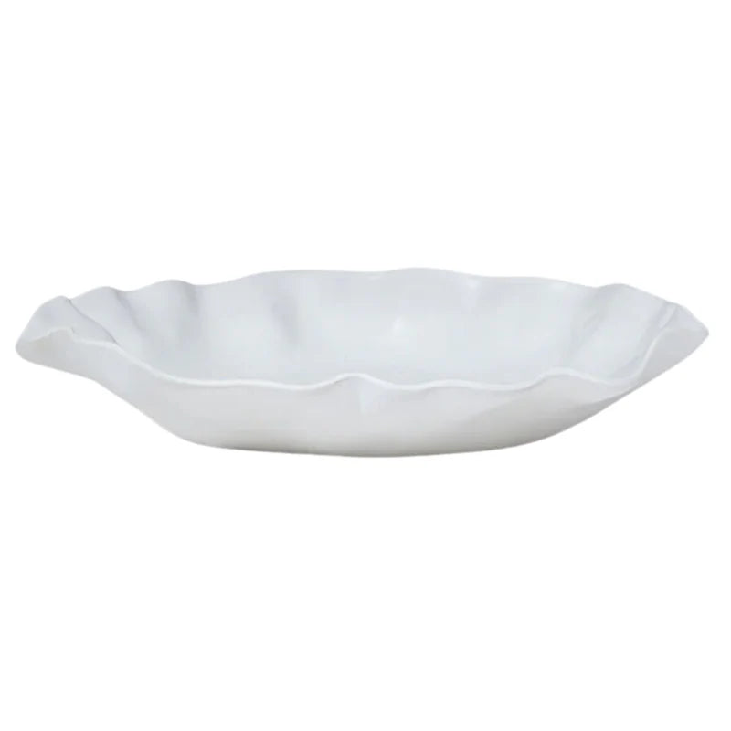 Ruffle Round Platter Snow White - XL