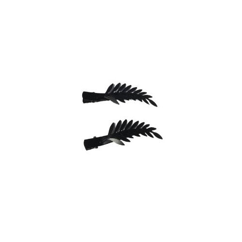 Small Fern Black ClipsC - 2pcs