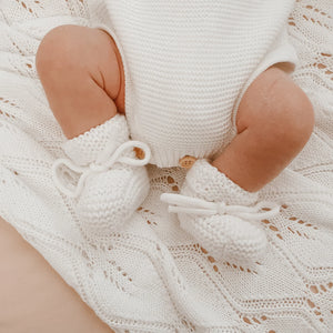 Mini Knit Booties / Milk / Newborn-6m