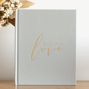 Hello Little Love / Baby Memory Book / Seafoam Blue w/ Ink-less Kit