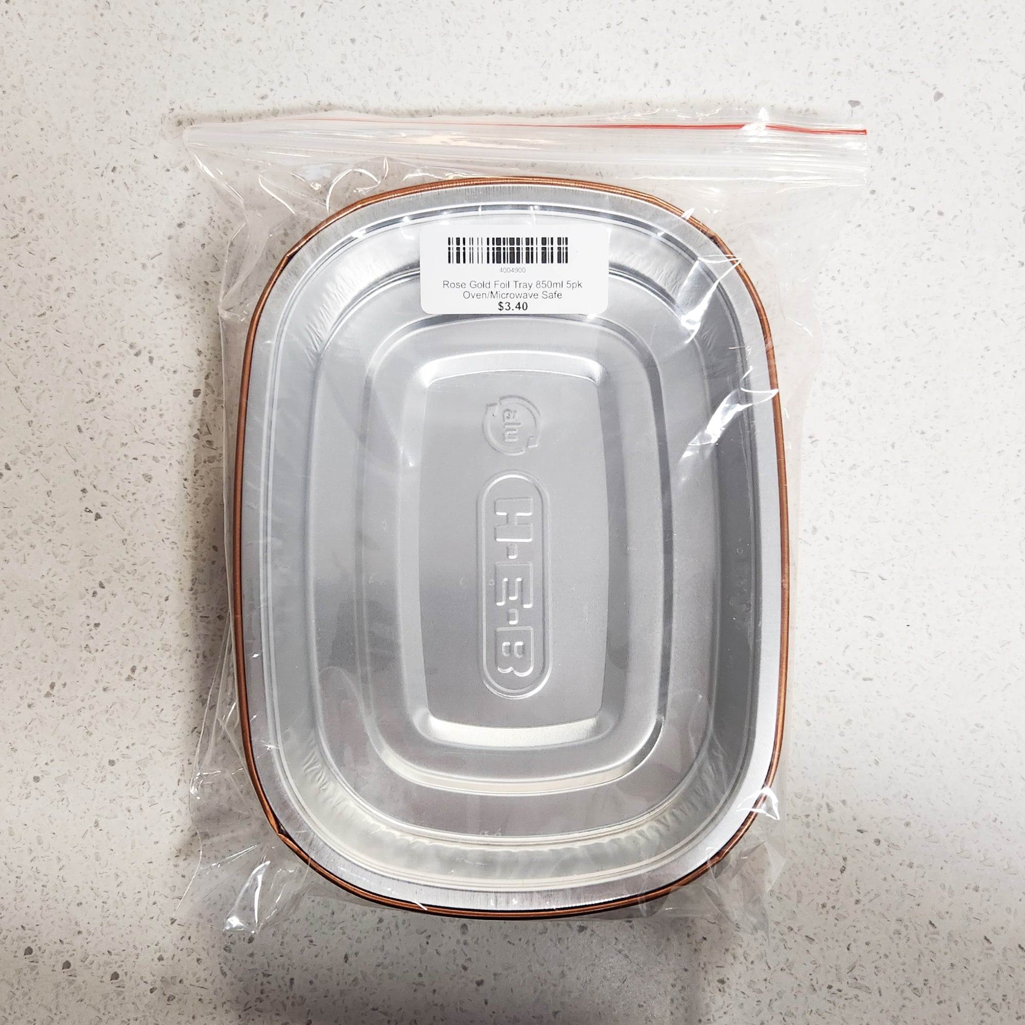 Rose Gold Foil Tray 850ml 5pk Oven/Microwave Safe