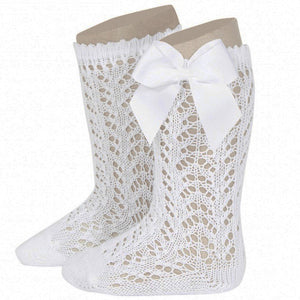 Condor 25192 Openwork Knee High Sock With Bow