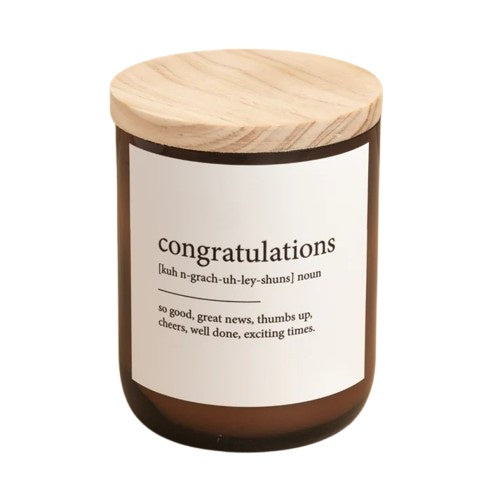 Dictionary Candle - Congratulations