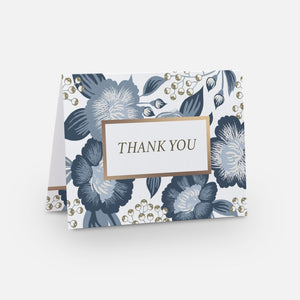 Buds in Blue Thank You Card