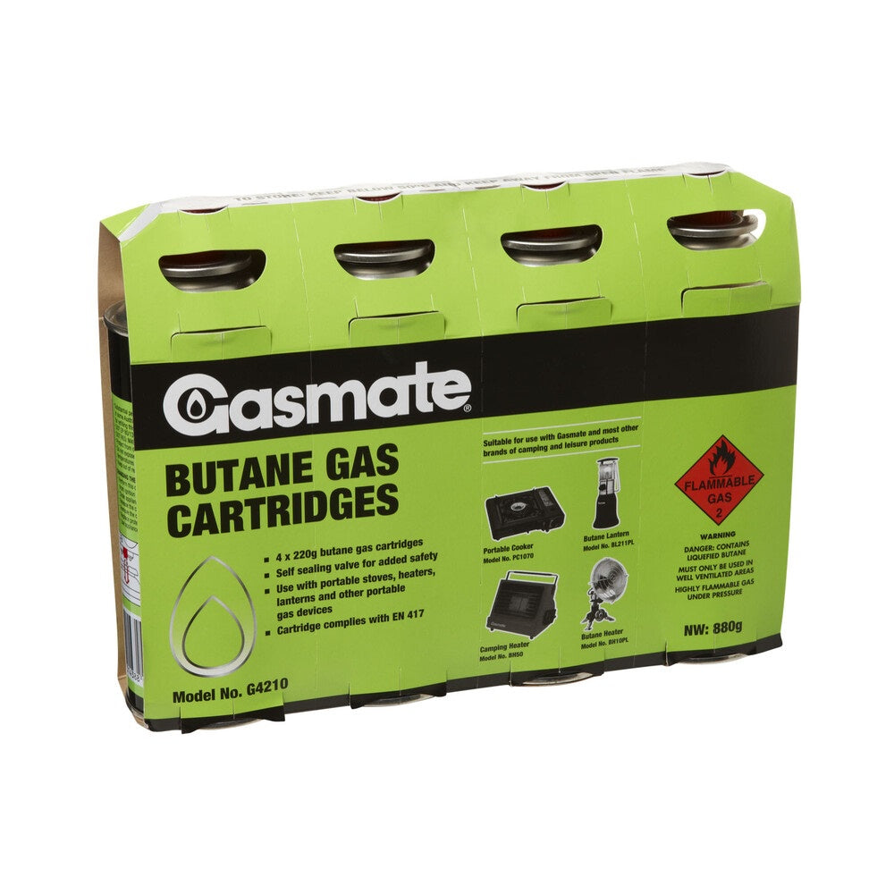 Gasmate Butane Gas Cartridge 4pk