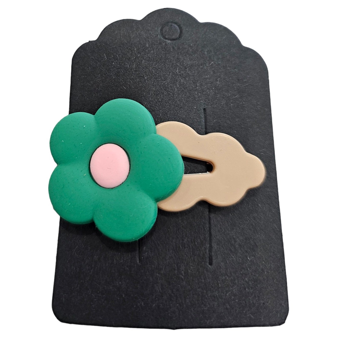 Flower Clip - Green/Brown