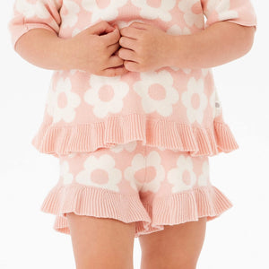 Kynd Baby Jacquard Knit Frill Short / Pearl / 1