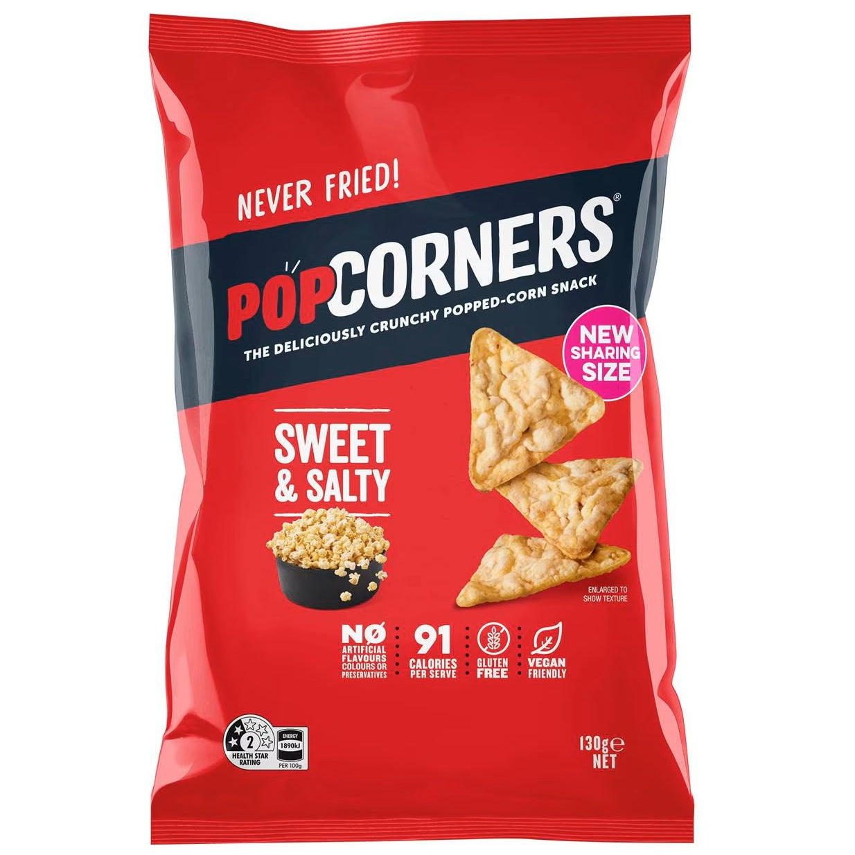 Popcorners Popped Corn Snacks Sweet & Salty 130g