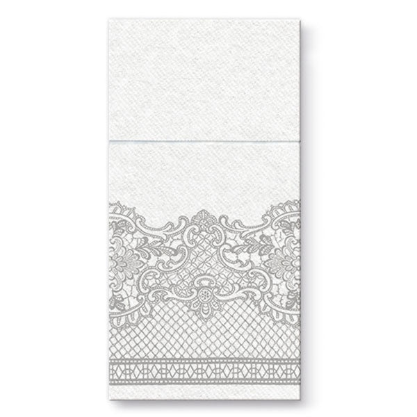 Pocket Airlaid Napkins - Royal Lace Silver - Pack 25