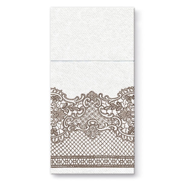 Pocket Airlaid Napkins - Royal Lace Brown - Pack 25