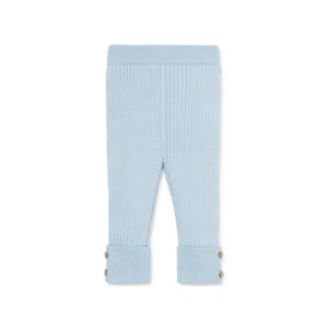 Aster & Oak Pale Blue Knit Rib Legging - 6-12m