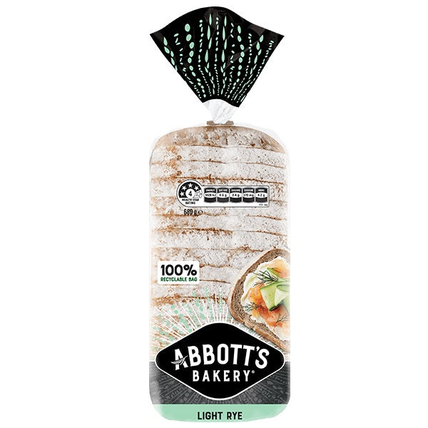 Abbotts Light Rye Bread 680g