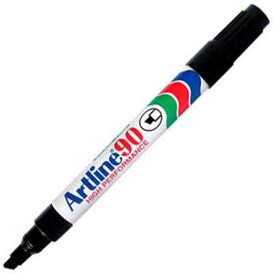 Artline 90 Permanent Marker Chisel Tip Black 1pk