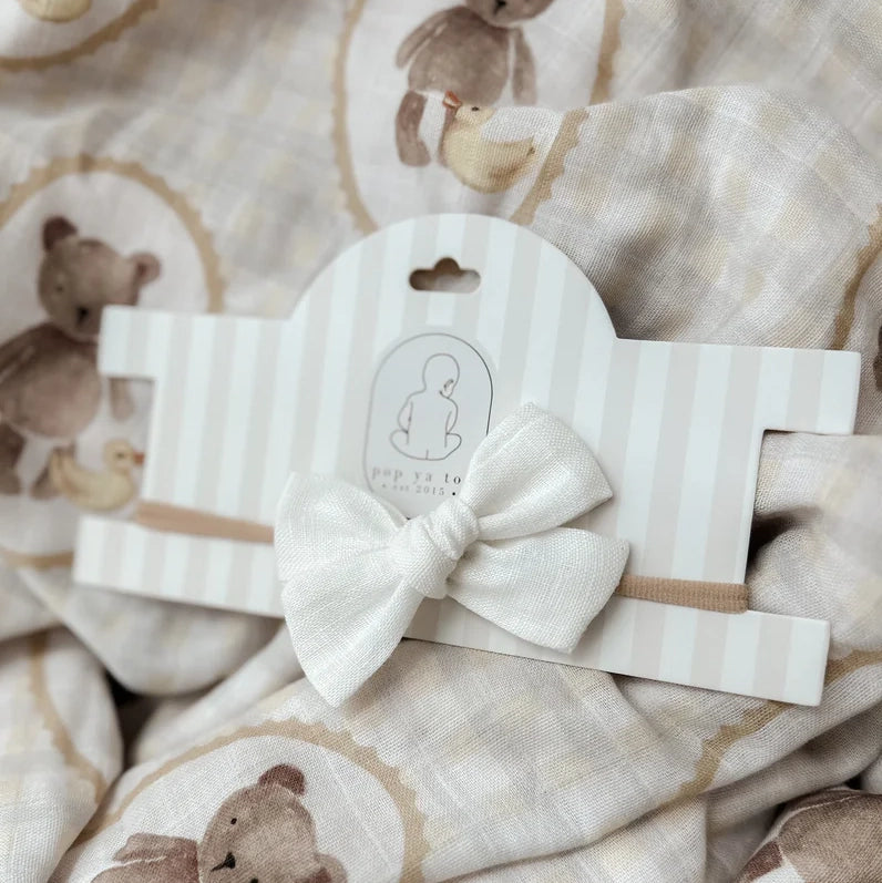 Baby Bow Headband - Milk