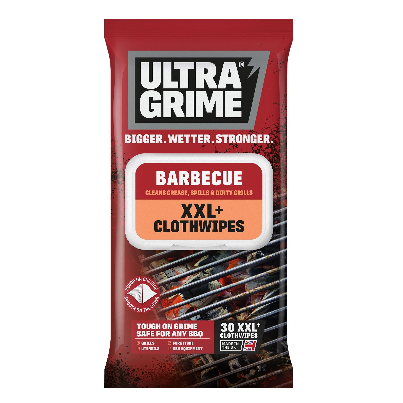 UltraGrime BBQ XXL+ Clothwipes 30pk