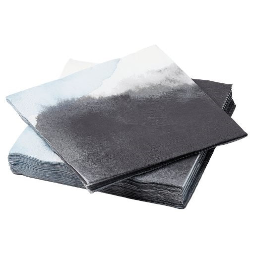 KRUSTISTEL Paper Napkin 33x33cm Black/White 30pk