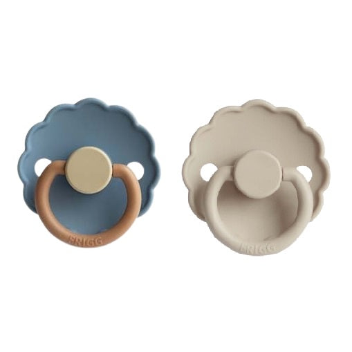 Frigg Daisy Round Silicone 2pk Pacifiers / Breeze&Sandstone / Size 2