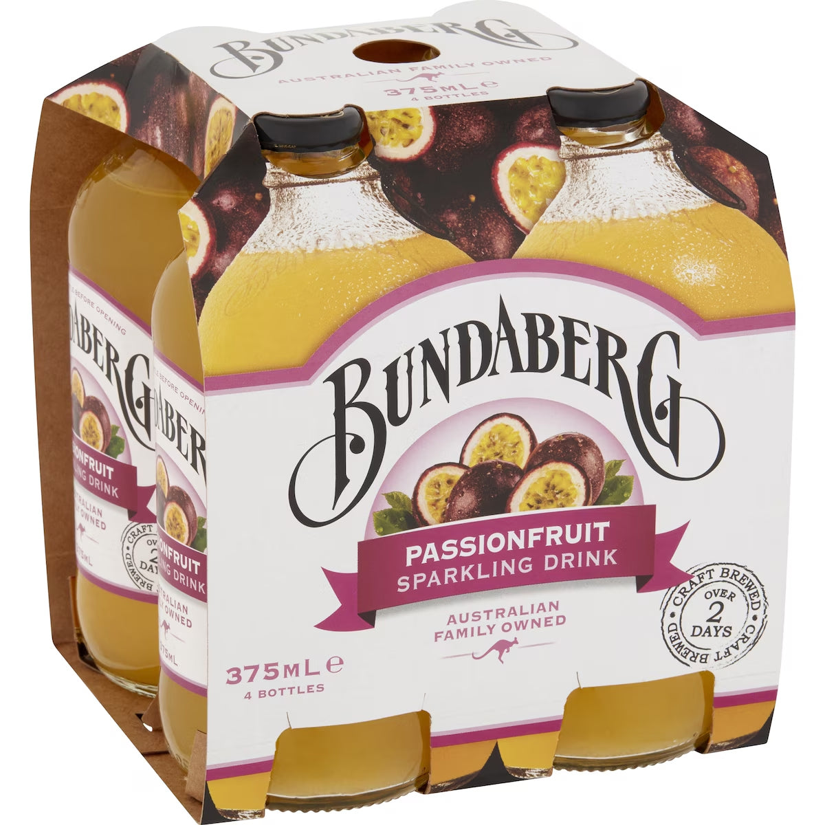 Bundaberg Passionfruit Sparkling Drink 375ml x 4pk