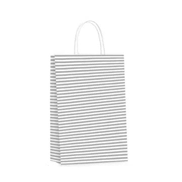 Twisted Handle Gift Bag Candy Silver Medium - 250x350x110mm