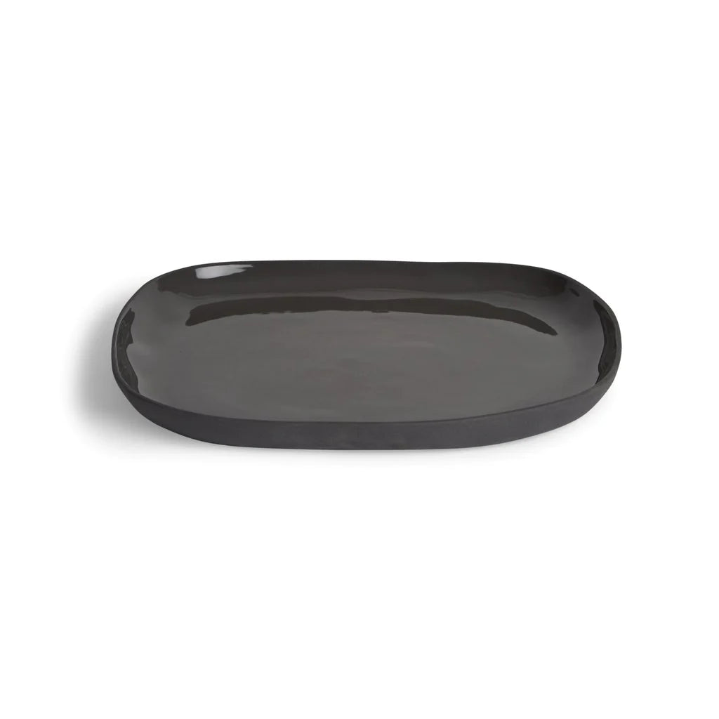 Cloud Square Plate Charcoal - L