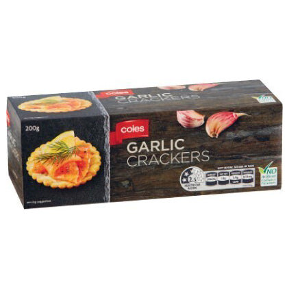 Coles Garlic Crackers 200g