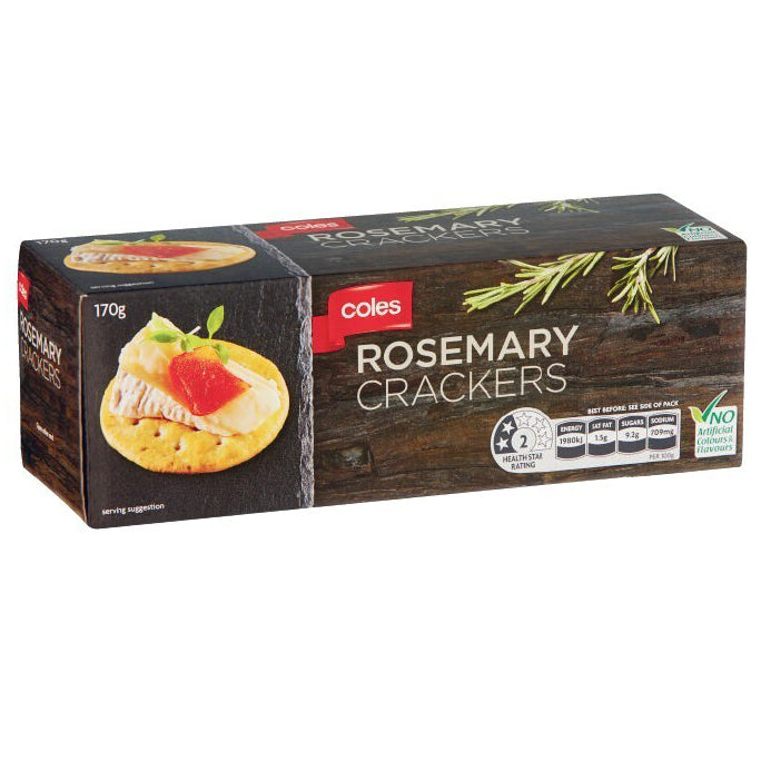 Coles Rosemary Crackers 170g