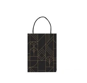 Twisted Handle Gift Bag Deco Onyx/Gold Small - 160x200x80mm