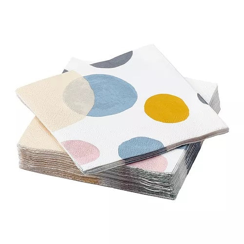 KRUSTISTEL Cocktail Paper Napkin 24x24cm Dot Pattern 30pk