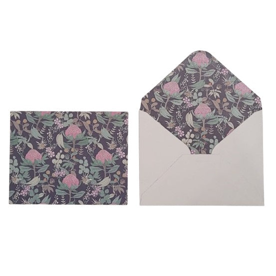 Blank Floral Card & Matching Envelope