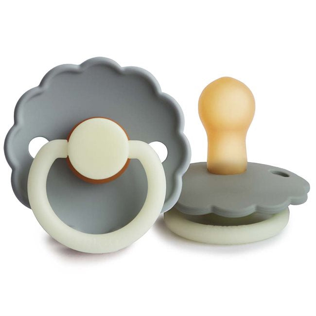 Frigg Daisy Round Silicone 2pk Pacifiers / French Grey / Size 2