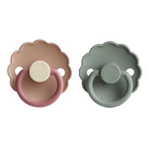 Frigg Daisy Round Silicone 2pk Pacifiers / Peony&Lilypad / Size 2