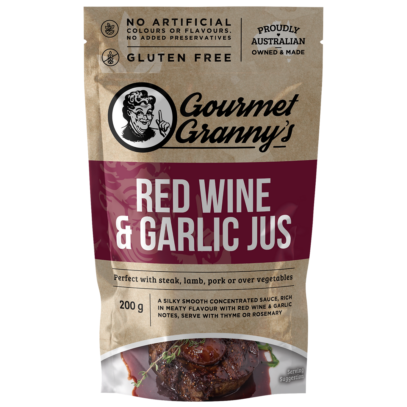 Gourmet Granny's Red Wine & Garlic Jus 200g