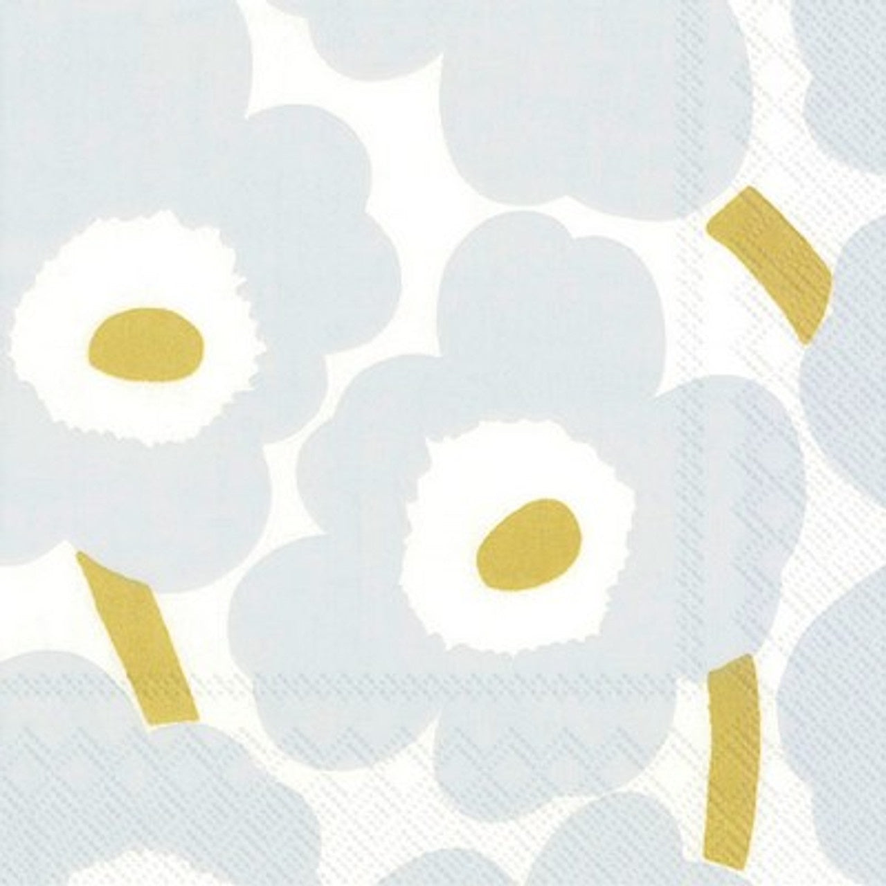 Marimekko Cocktail Napkins - Unikko White Silver