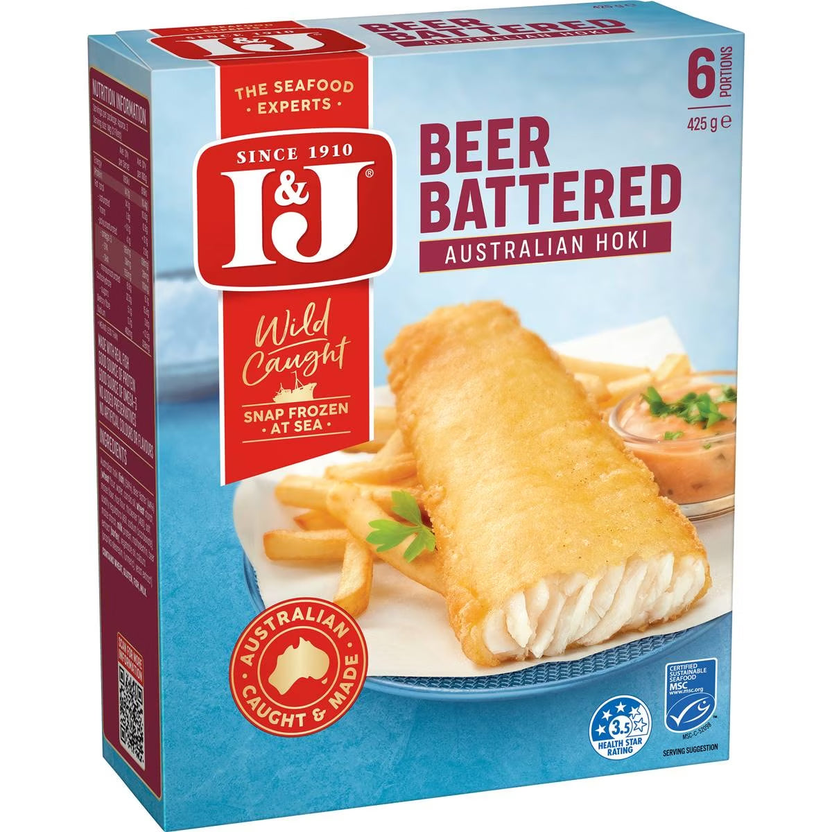 I & J Beer Battered Australian Hoki 425g