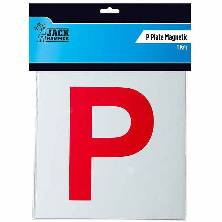 Jack Hammer Magnetic Red P Plate 1pr