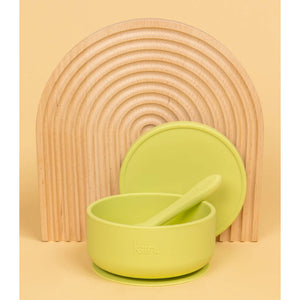 Kiin Baby Silicone Suction Bowl with Lid & Spoon Set - Apple