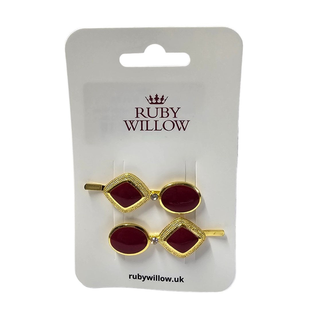 Mabel Magenta & Gold Oval Hair Slides