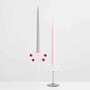 Maison Balzac Petit Pompom Candle Holder - Smoke/Clear/Pink