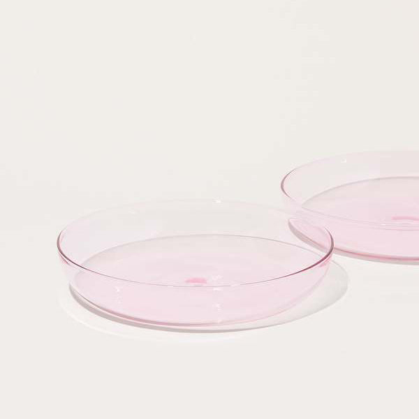 Maison Balzac Set of 2 Glass Plates - Pink