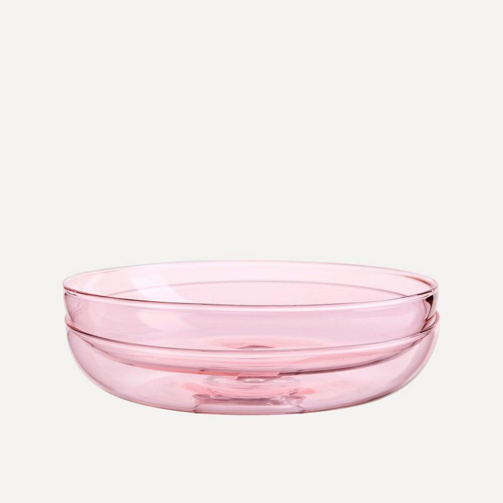 Maison Balzac Set of 2 Glass Plates - Pink