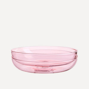 Maison Balzac Set of 2 Glass Plates - Pink