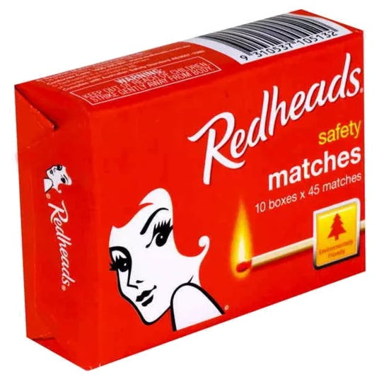 Redheads Safety Matches 10 x 45pk