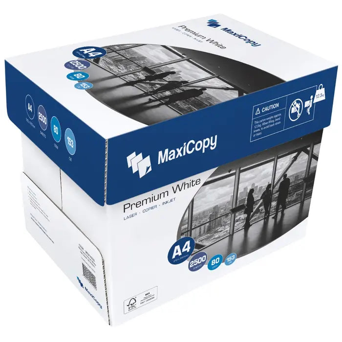 MaxiCopy A4 Premium Copy Paper 80gsm White 5 Reams