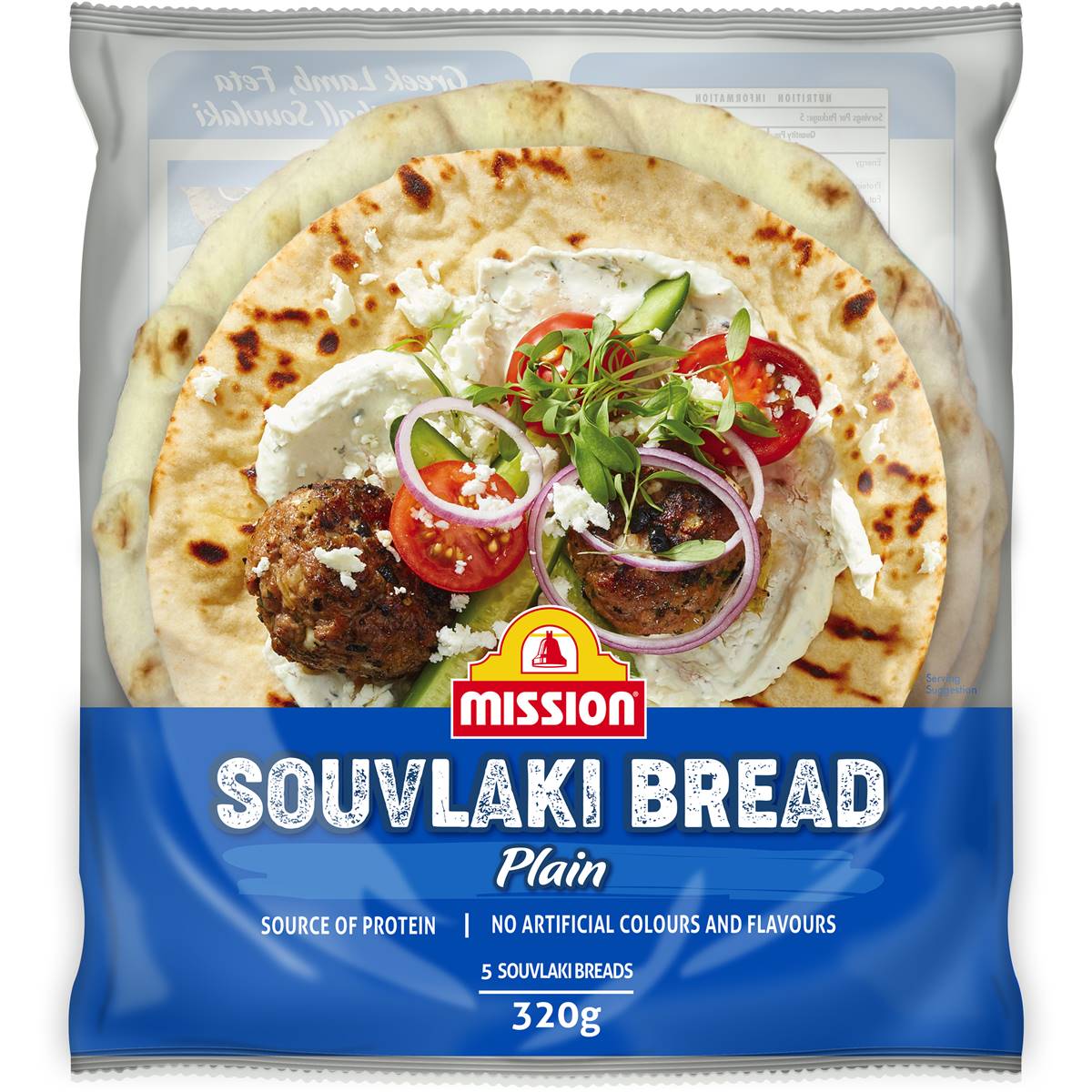 Mission Souvlaki Bread Plain 320g