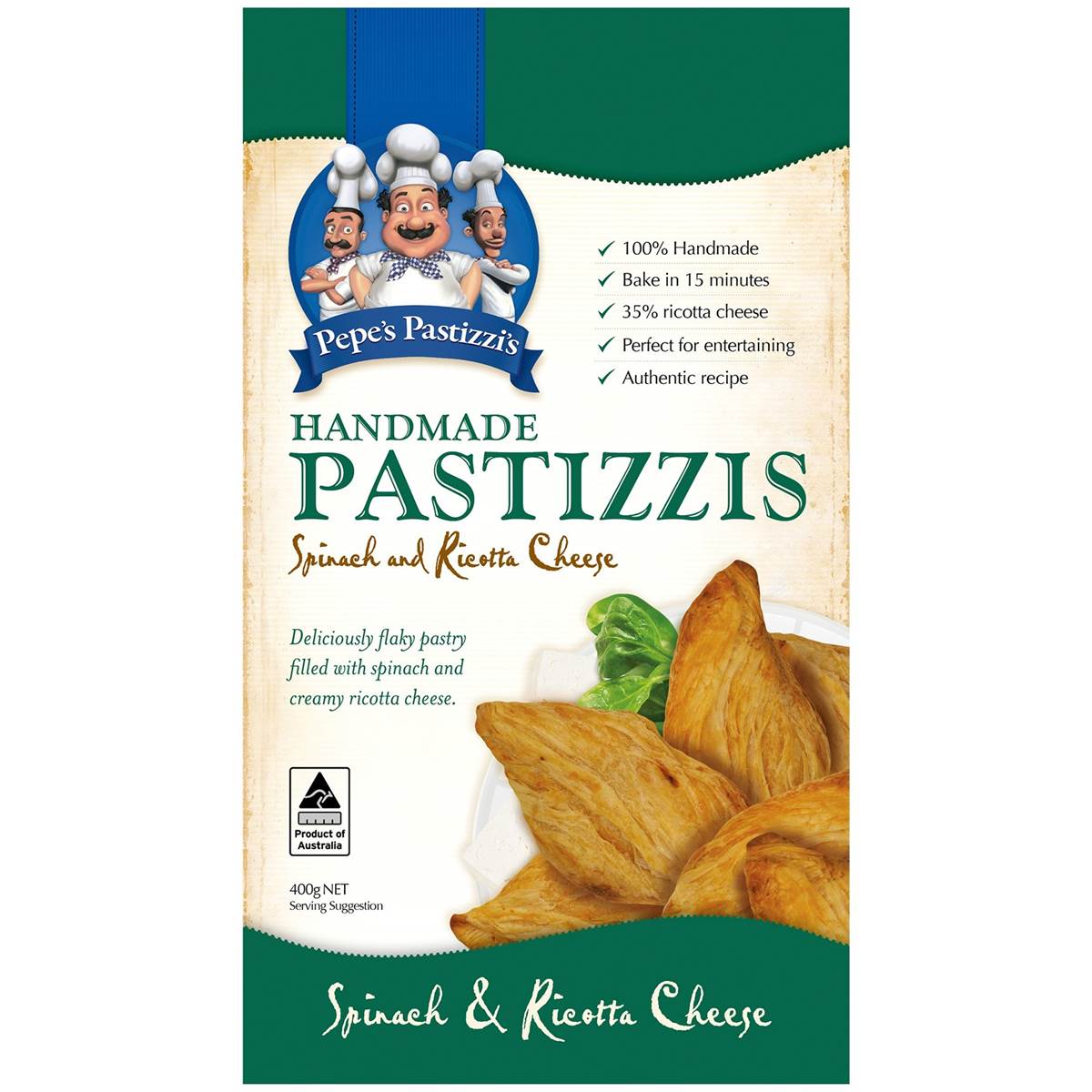 Pepe's Cheese & Spinach Pastizzi 400g