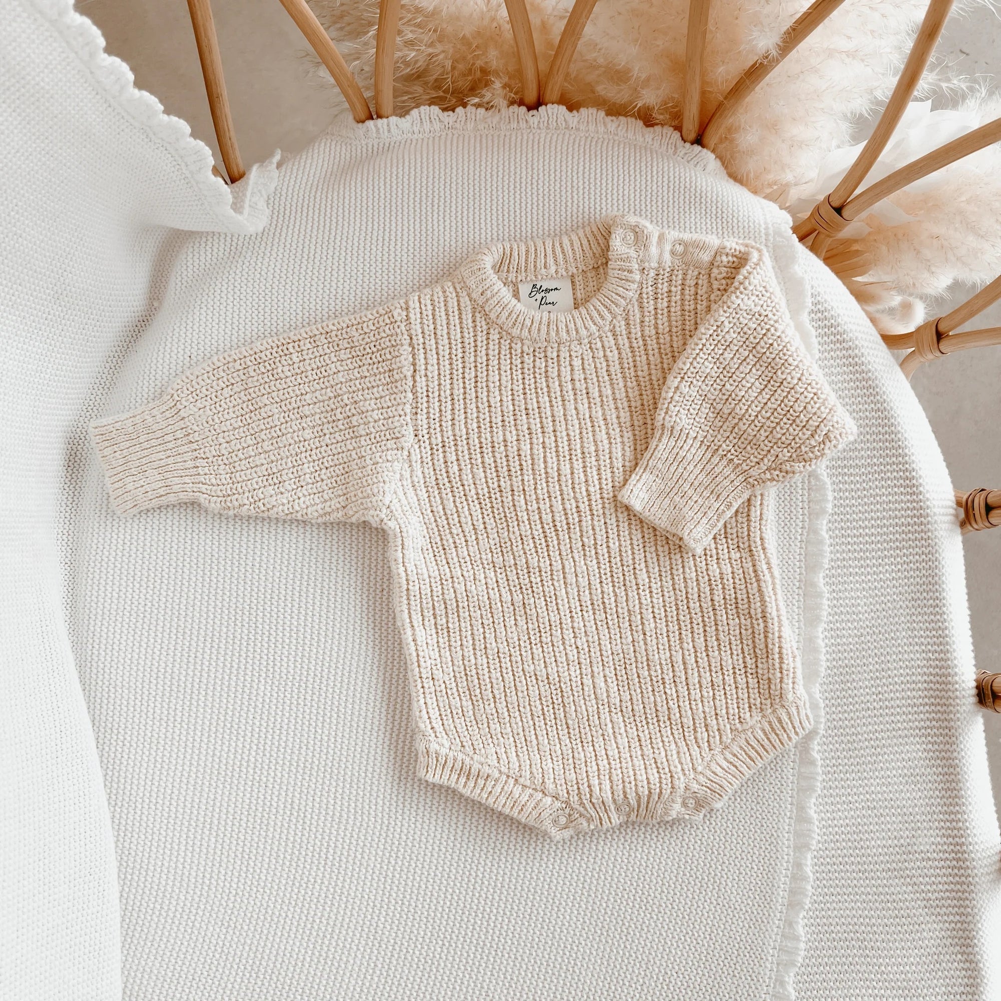 Chunky Knit Romper - Honey